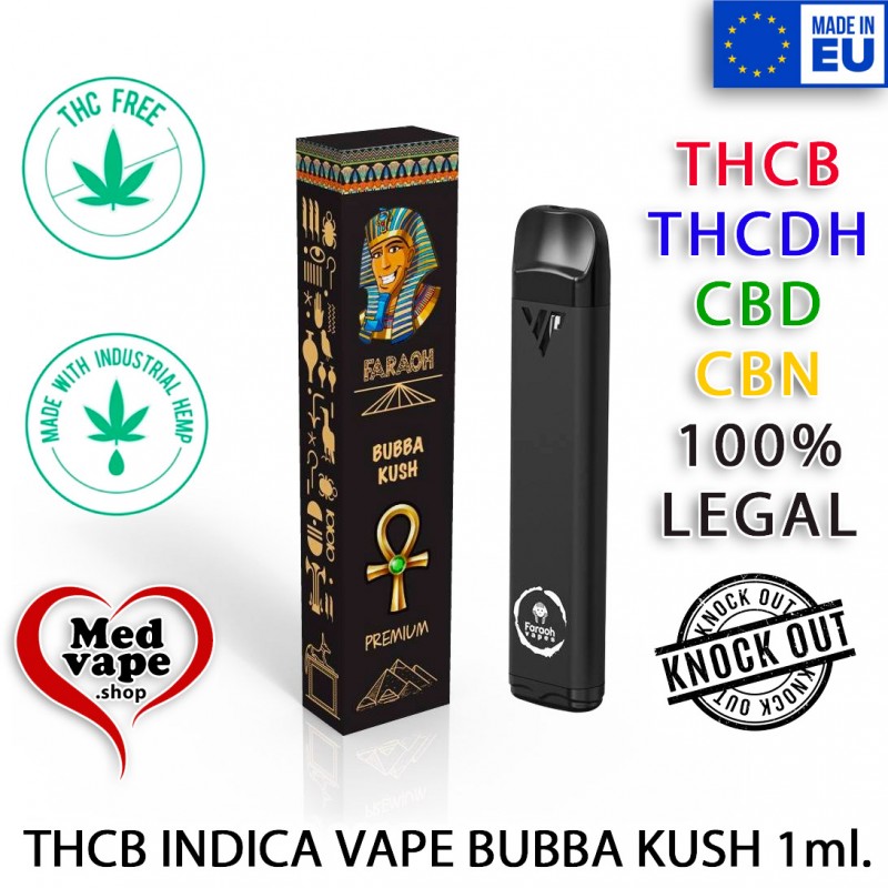 THCB + THCDH 50% INDICA BUBBA KUSH 1ml - FARAOH VAPE WEED THC MEDVAPE